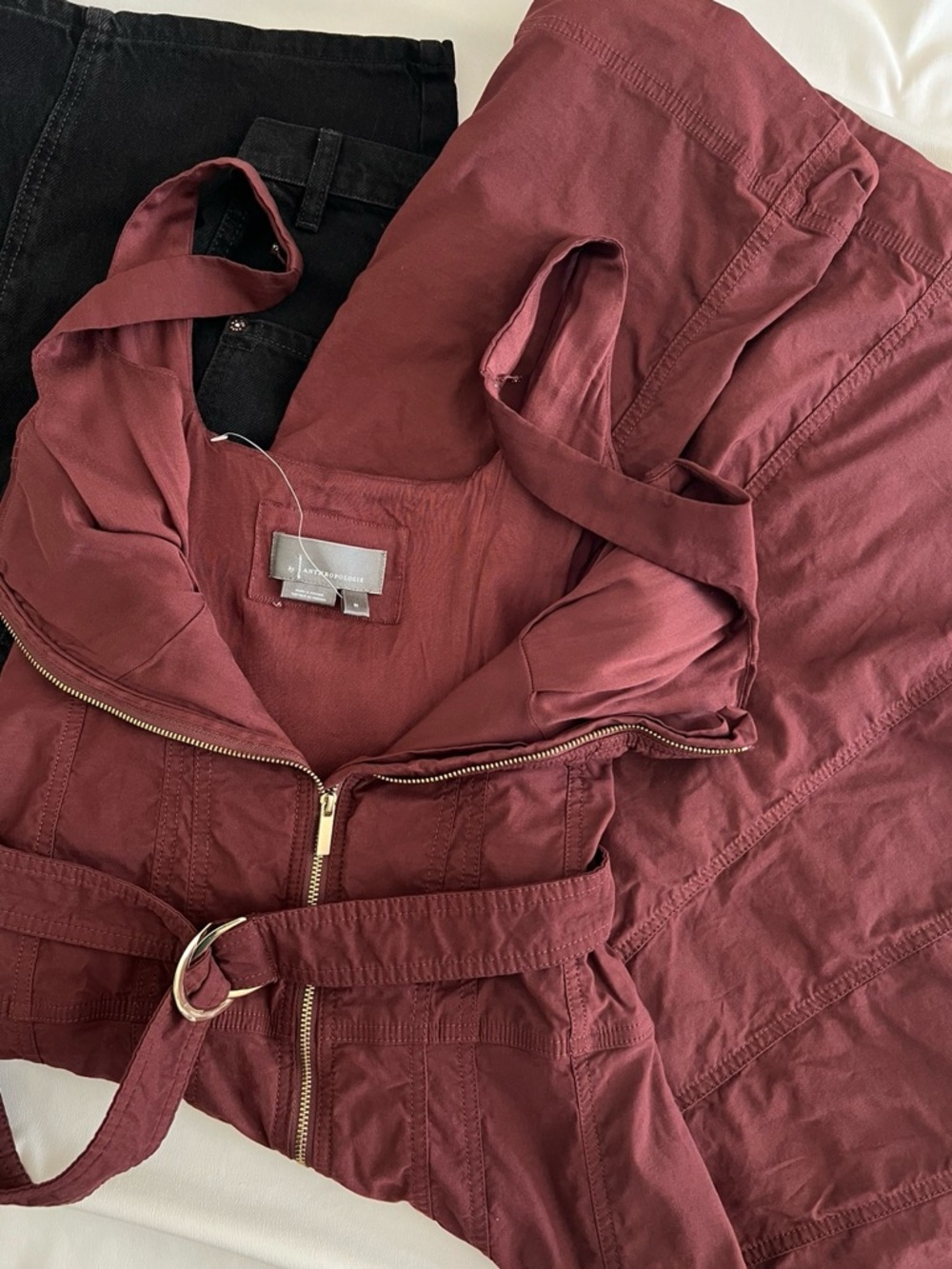 NWOT Anthropologie Sleeveless Zip-Front Tie Belted Mini Dress ✨ - Picture 4 of 6